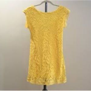 Love Fire Women’s Golden Lace Mini Dress, Size Small